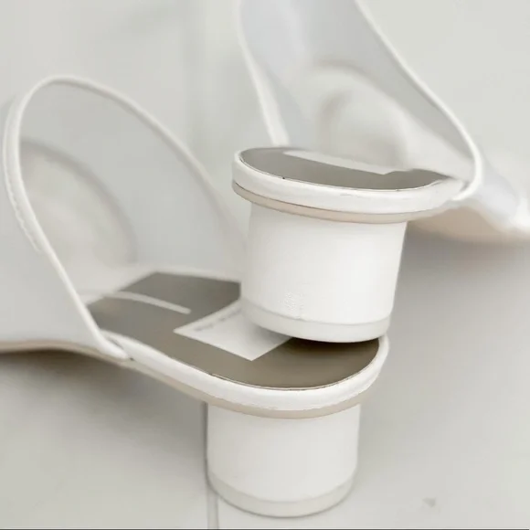 Dolce Vita White Mesh Round Block Heel Sandals - Picture 9 of 13
